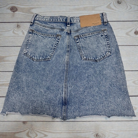 Rag and Bone Denim High Waist Acid Wash Mini Skirt - Picture 2 of 6